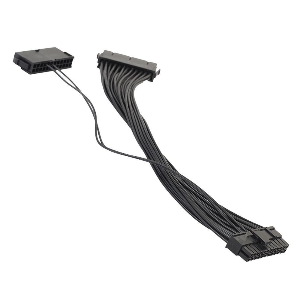 2pcs 30CM Dual PSU Power Supply 24 pin ATX Motherboard Adapter Cable