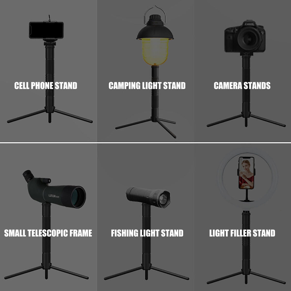 Outdoor Foldable Triangular Stable Support Equipped with Ground Spikes