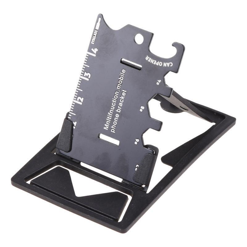 1Pc Outdoor Travel Stainless Steel Mini Mobile Phone Bracket Card Bottle Opener