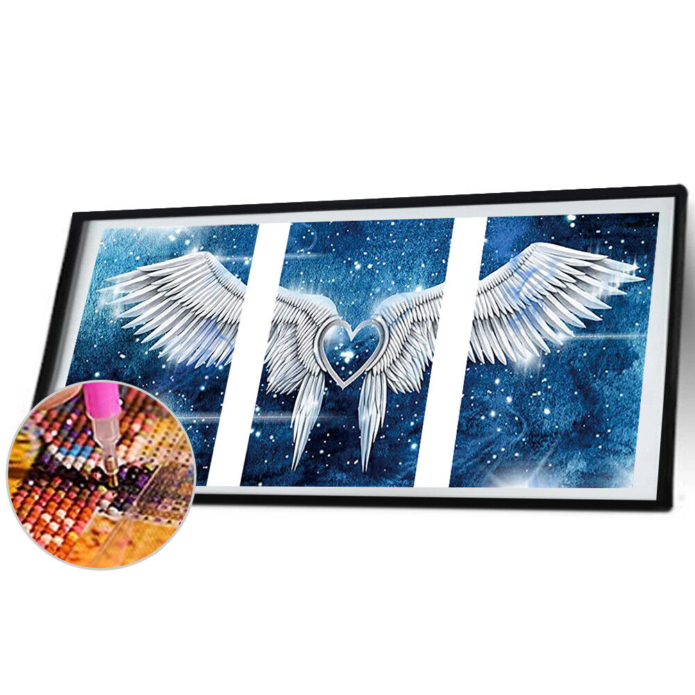 3 Panels 5D Diamond Painting Kit DIY Love Angel Wing Full Square Drill Art