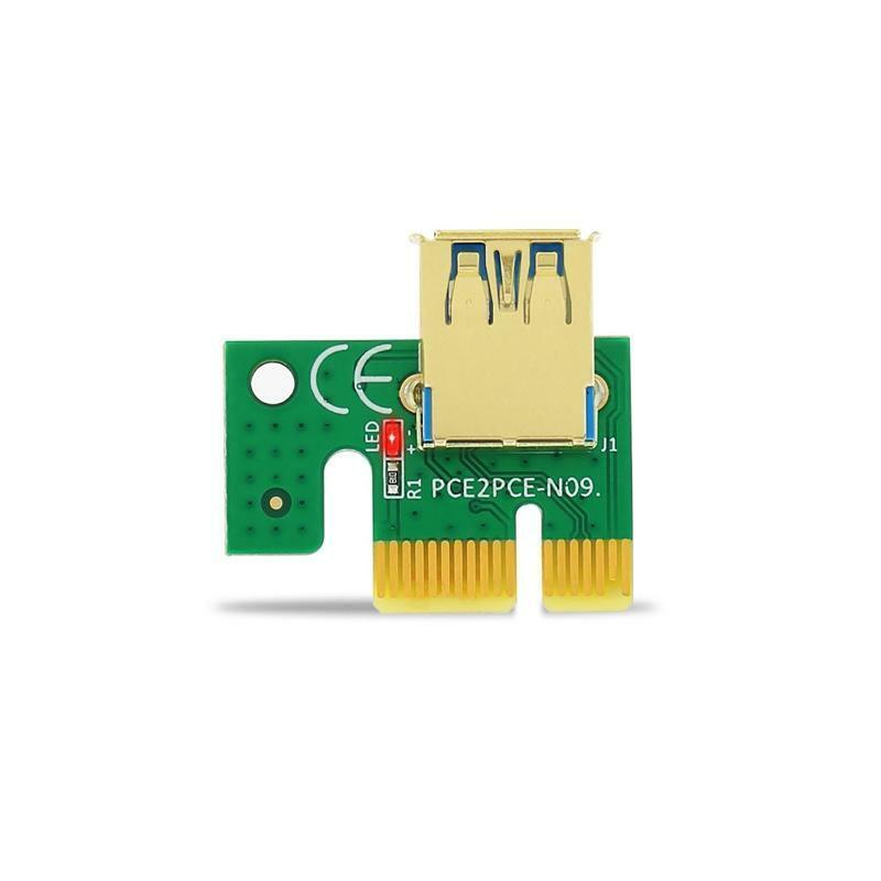 PCI Express 1X to 16X Extension Adapter USB3.0 PCI-E Riser Card Sata 6Pin Power