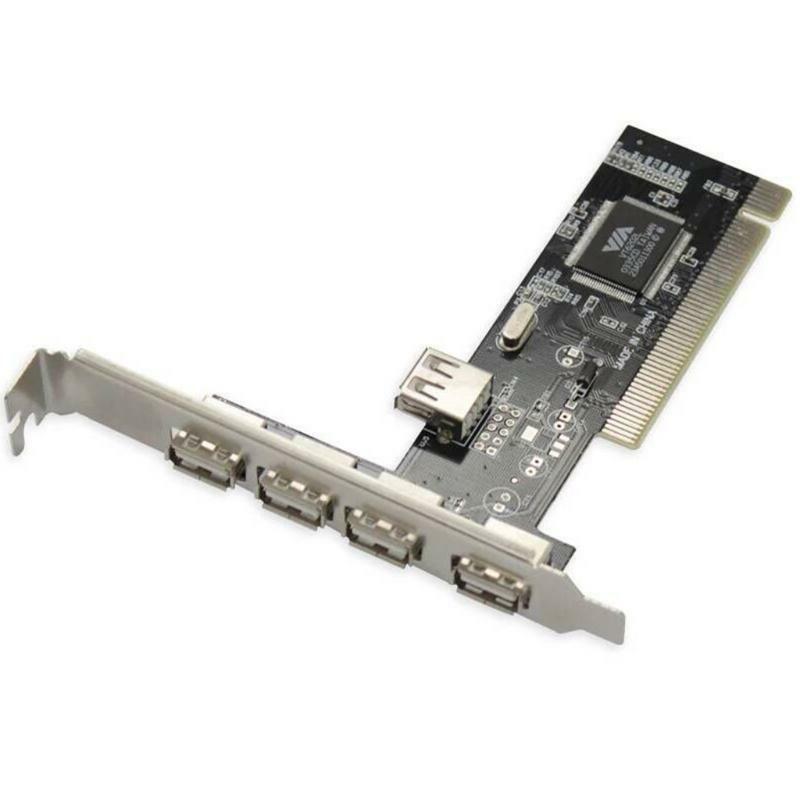 USB 2.0 4 Port 480Mbps High Speed Via Hub PCI Controller Card PCI Adapter Cards