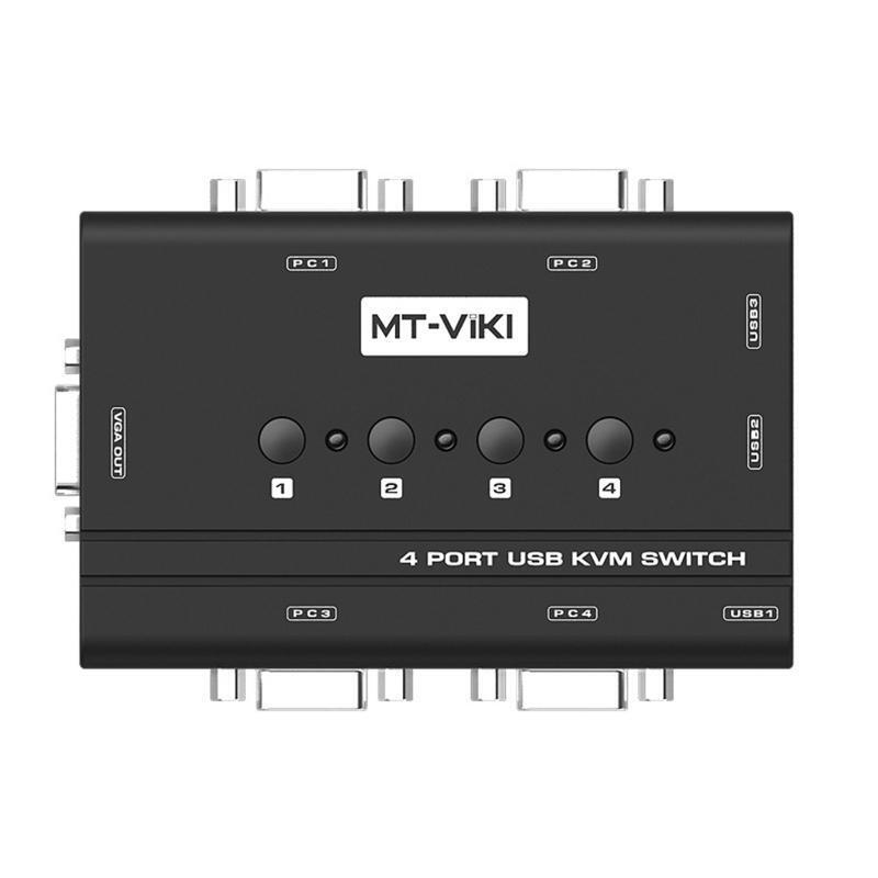High Definition 4-Port VGA KVM Smart Switcher 4 in 1 Out USB Hub Switch Box
