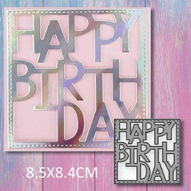 Irregular Birthday Letter Metal Cutting Dies Stencil Scrapbooking DIY Album Card
