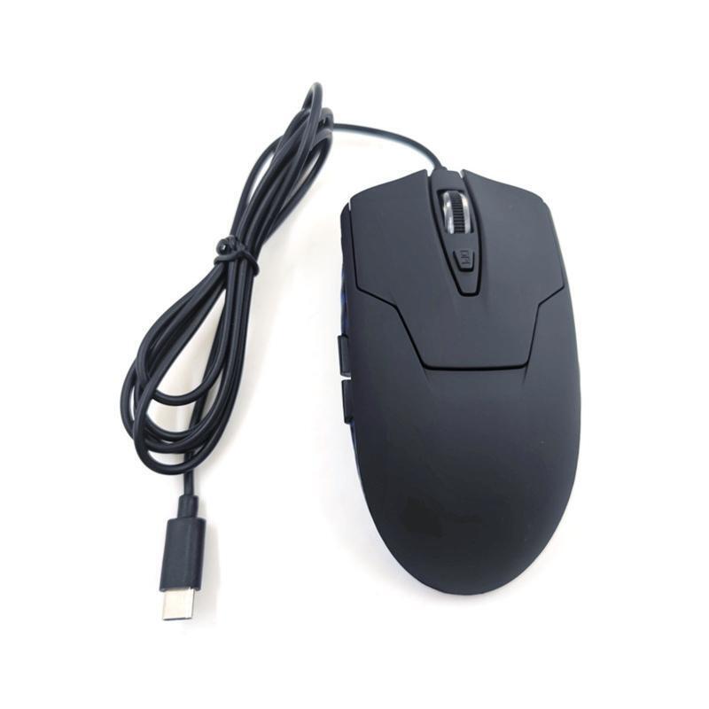 Type C Wired Mouse Optical Gaming USB C Mouse Blue RGB Light for Laptop PC