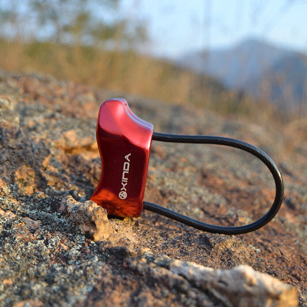 Rappel ATC Belay Device Descender Camping Rock Climbing Equipment (Red)