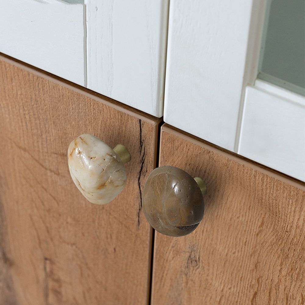 Hardware Metal Base Drawer Knobs Drawer Pulls Stone Handles Door Handle