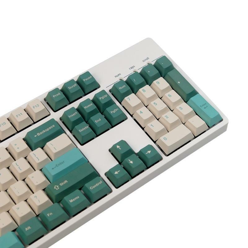 128pcs KAmber Keycaps PBT Dye Sub Key Cap for Cherry Gaming Mechanical Keyboard