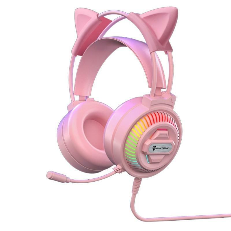 Cute Headset Stereo LED Headphones Omnidirectional Microphone Noice Cancelling