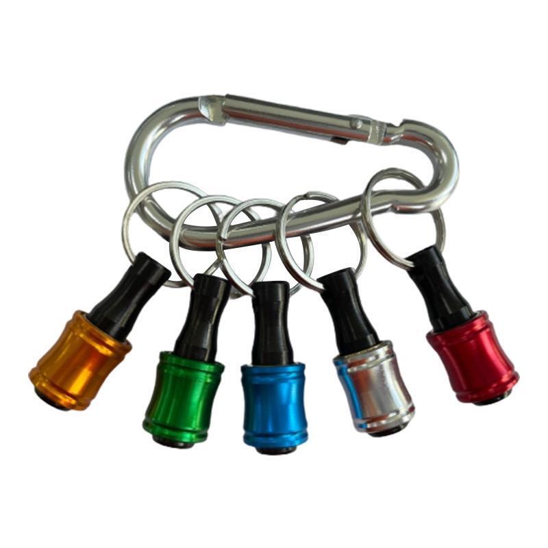 5 Pcs 1/4 Inch Hex Shank Keychain Set for Drill Screwdriver Batch Head Compact