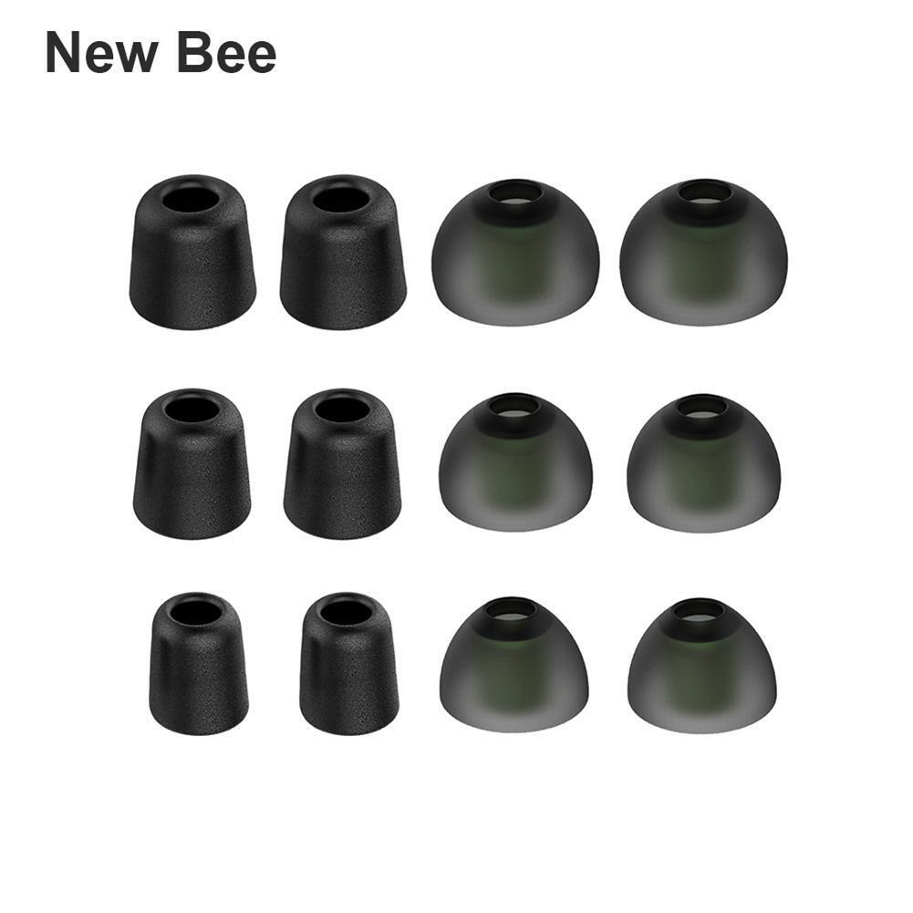 New Bee Noise Isolating Memory Foam Ear Tips Silicone Earmuffs (Black)