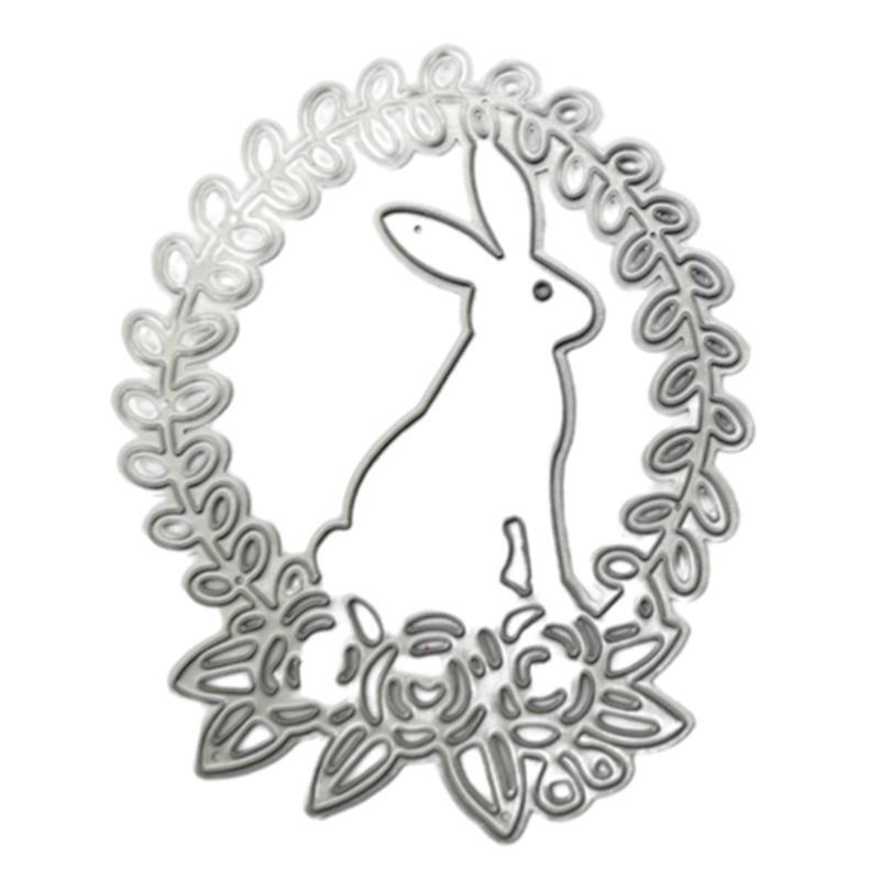 Easter Bunny Wreath Metal Cutting Dies Stencil DIY Scrapbooking Album Paper Card