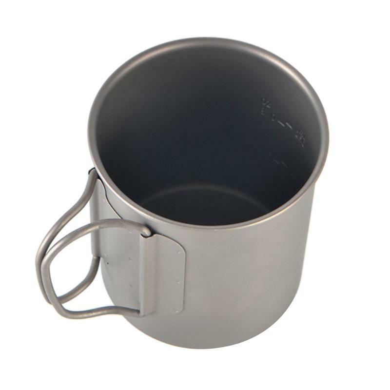 Ultralight Titanium Cup Outdoor Portable Camping Picnic Water Cup Mug 375ml