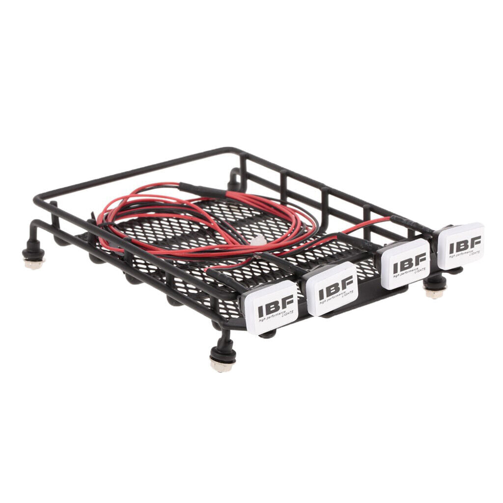 RC /10 Metal Roof Rack w/ Square LED Light for Axial SCX10 Rock Crawler Kits