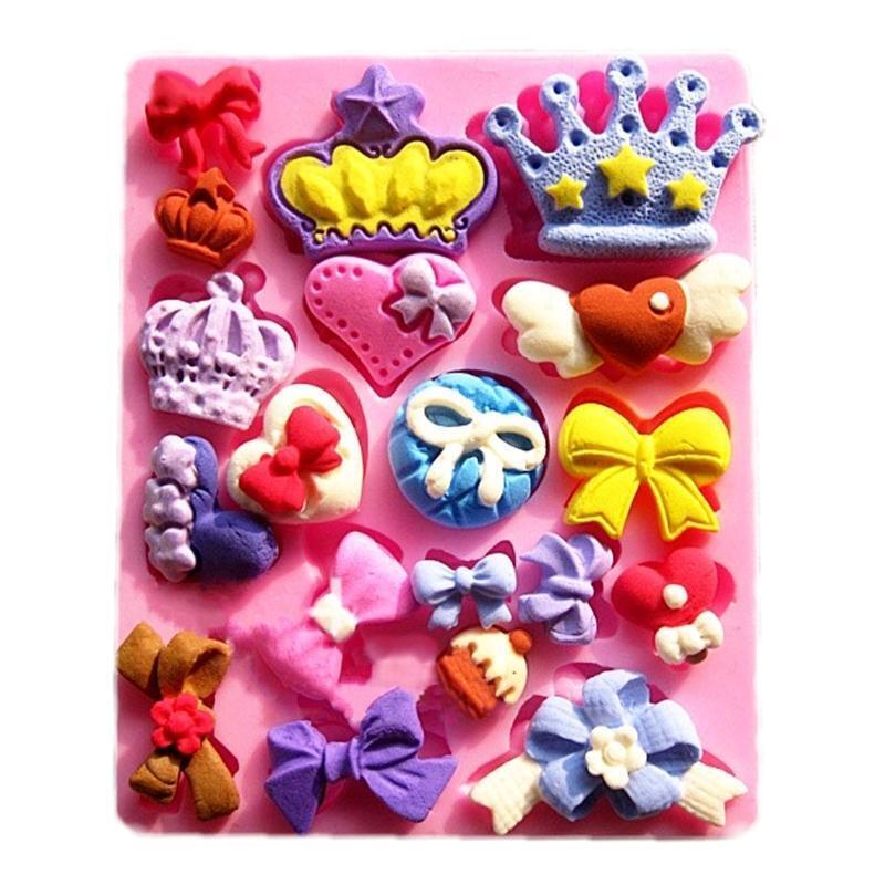 Silicone DIY Cookie Cutters Crown Bow-knot Baking Tools Cake Decoration Gift