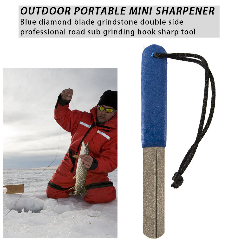 Double Groove Fishing Hook Sharpener Outdoor Diamond Fishhook Grindstone