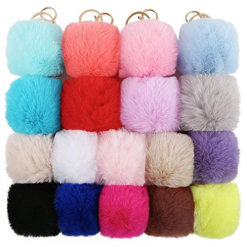 Trinket Fluffy Keychain Pompon Keyring for Bag Purse Charm Gifts for Jewelry Car