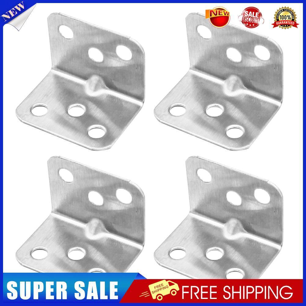 4pcs Stainless Steel Corner Code Right Angle Support Connector Fixing Plate