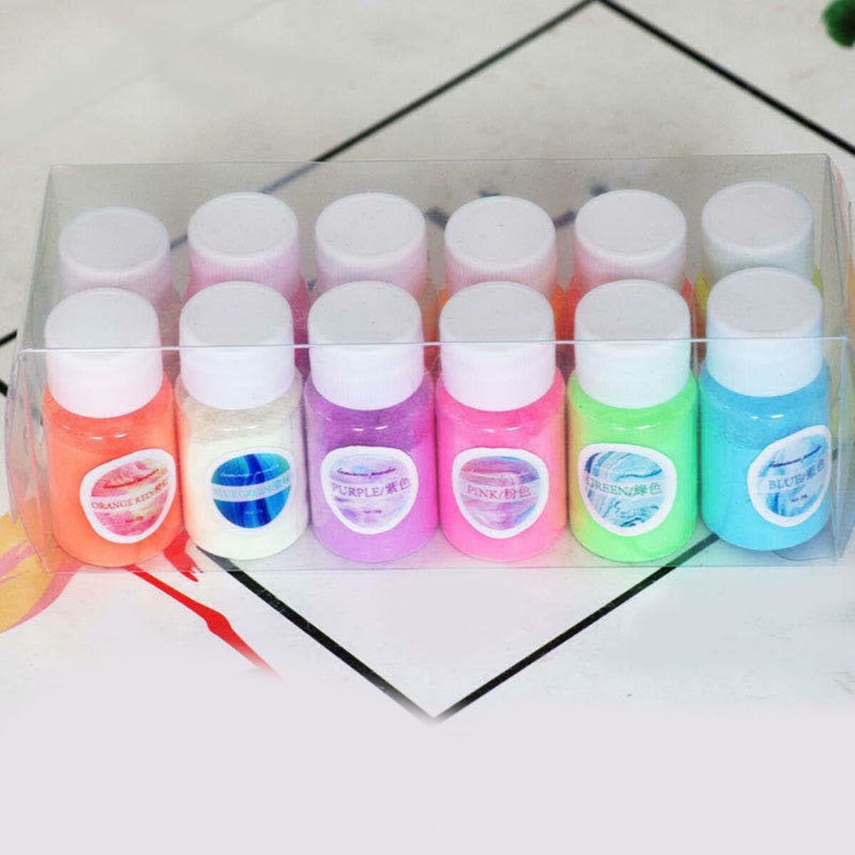 12 Colors Glow in The Dark Pigment Powder, Luminous Powder Non-Toxic Skin Safe