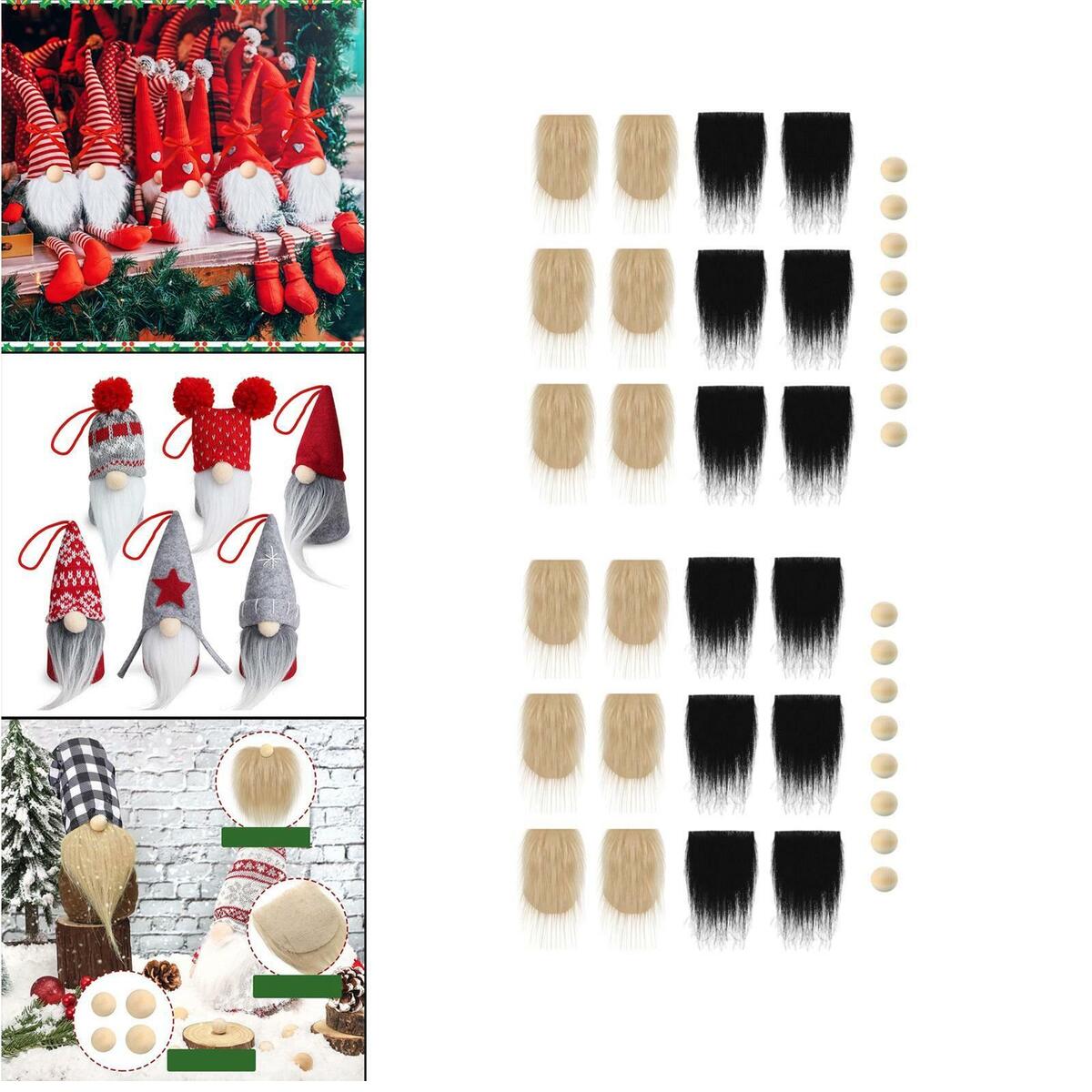 24 Count  Fabric Patches  Beard  Unfinished Wooden Balls