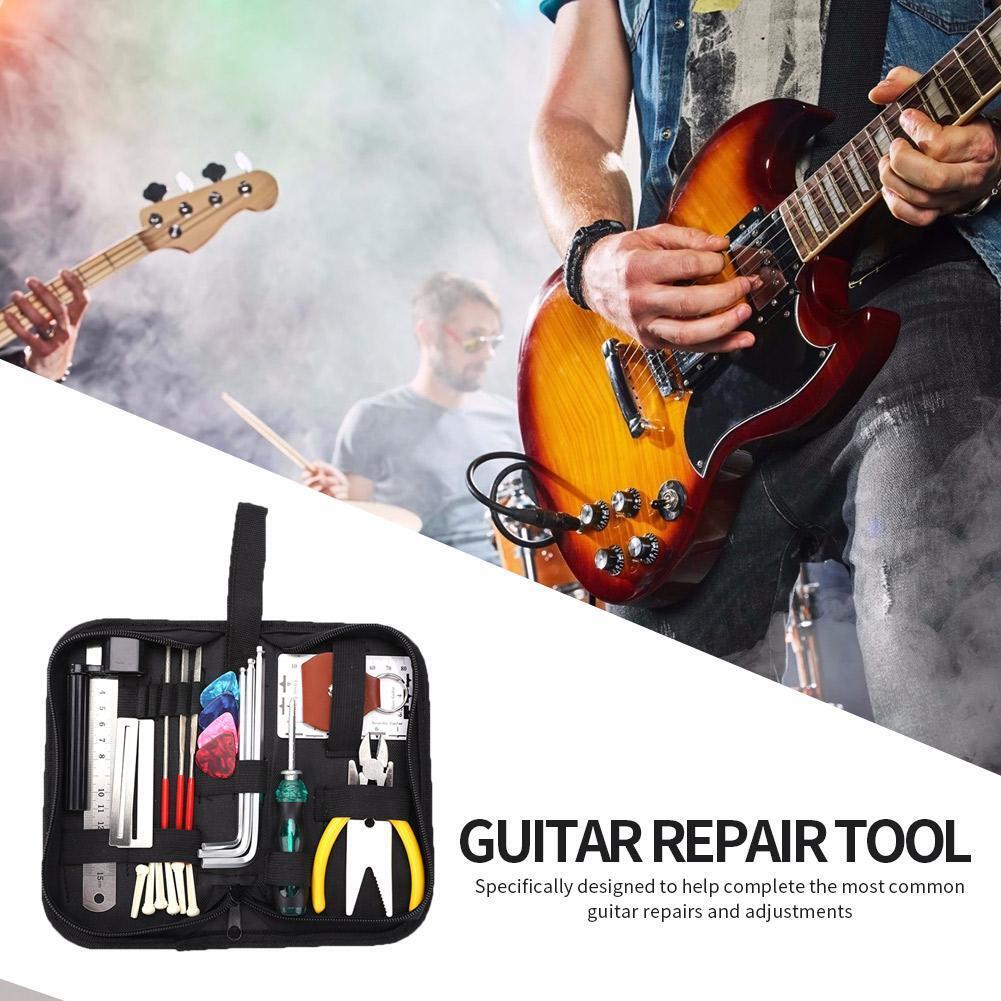 Guitars Repair Maintenance Tool Set Guitar Toolkit with String Cutter Ruler
