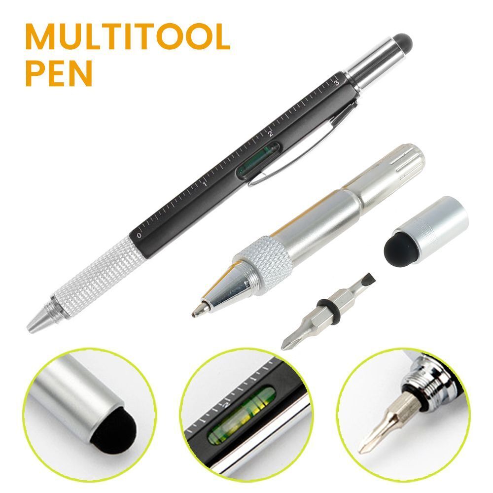 Spirit Level Ballpoint Pen Multi-functional Pen Ruler Gadgets Capacitive Pen