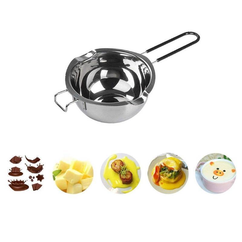 4 Set Stainless Steel Double Boiler Long Handle Wax Melting Pot, Pitcher & Mixin