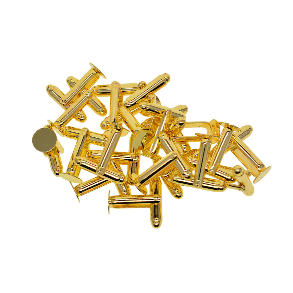 20 Piece Brass Cufflink Cuff Links Blanks Round Bezel Trays Cabochon Setting