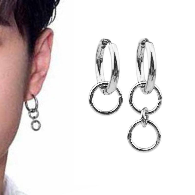 Polished Circle Earrings Gothic Yibo Style Jewelry Gift Awards Commemoration