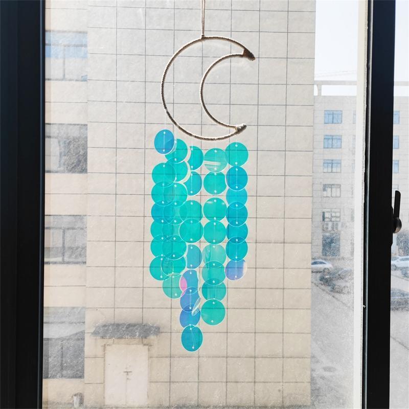 Moon Sequins Hanging Pendant Decorations for Yard Garden Room Bedroom Decor