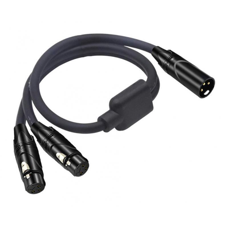 3 Pin Dual XLR Jacks To XLR Connector Cable Distributor Y Splitter For