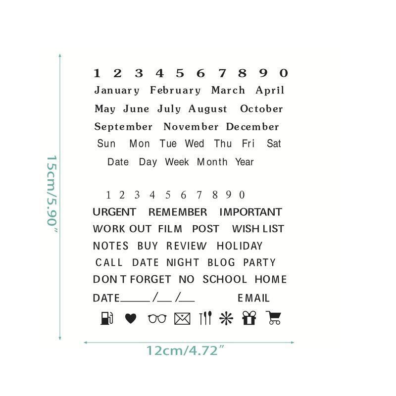 Words Calendar Clear Stamps Week Month January December Monday Sunday Numbers