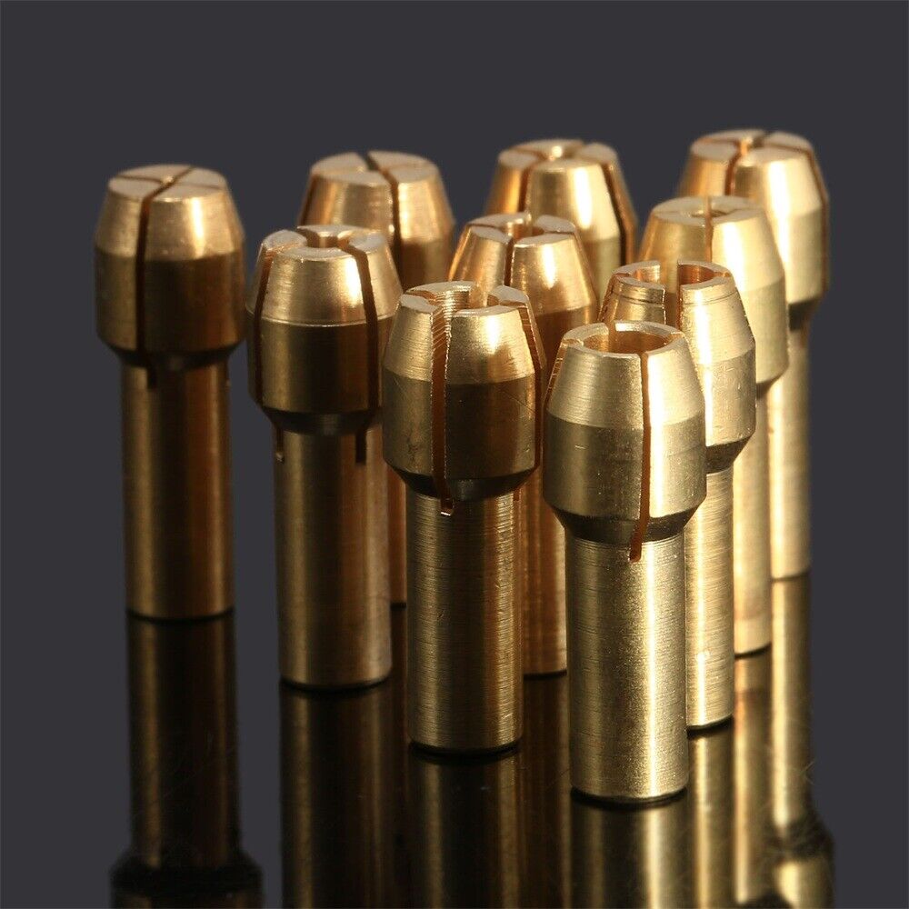 10pcs 0.5-3.2mm Brass Collets Chucks 4.8mm Shank Metalworking Power Rotary Tools