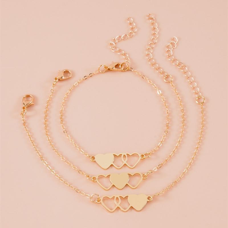 3Pcs/Set Sisters Bracelets Distance Matching Bracelets Sister Gifts for Xmas