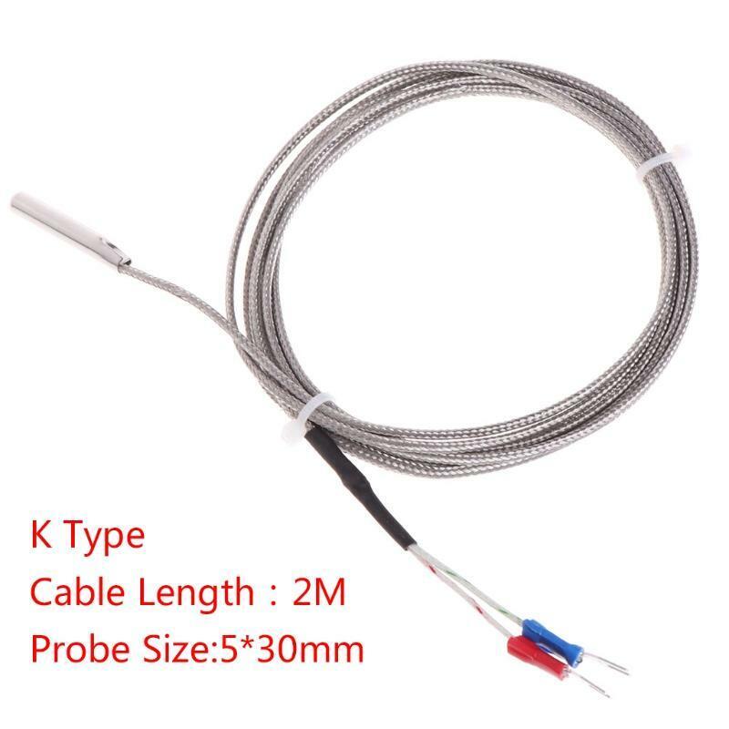 2m K-Type Thermocouple Temperature Sensor 0-600? 5*30mm Probe Stainless Steel