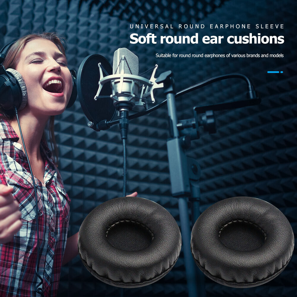 2x 110mm Headphones Earpads Soft PU Foam Round Replacement Cushions