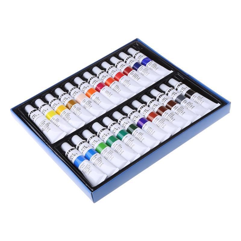 24 Colors Professional Oil Painting Paint Drawing Pigment 12ml Tubes Set Artist