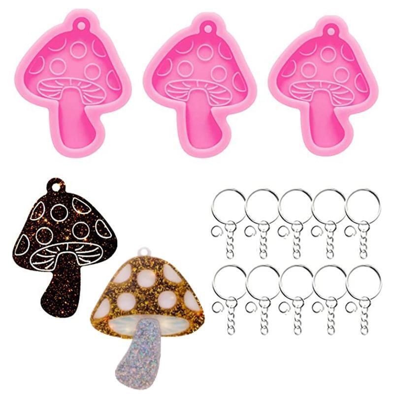 Mushroom Keychain Molds Keychain Jewelry Making Tool 10Pcs Chain 20Pcs Jump Ring