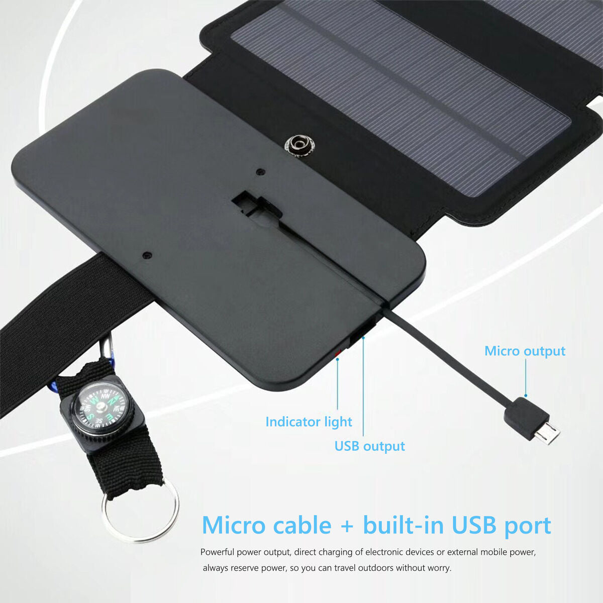 20W Folding Solar Cells Charger Outdoor 5V Solar Panels for Phone Charging