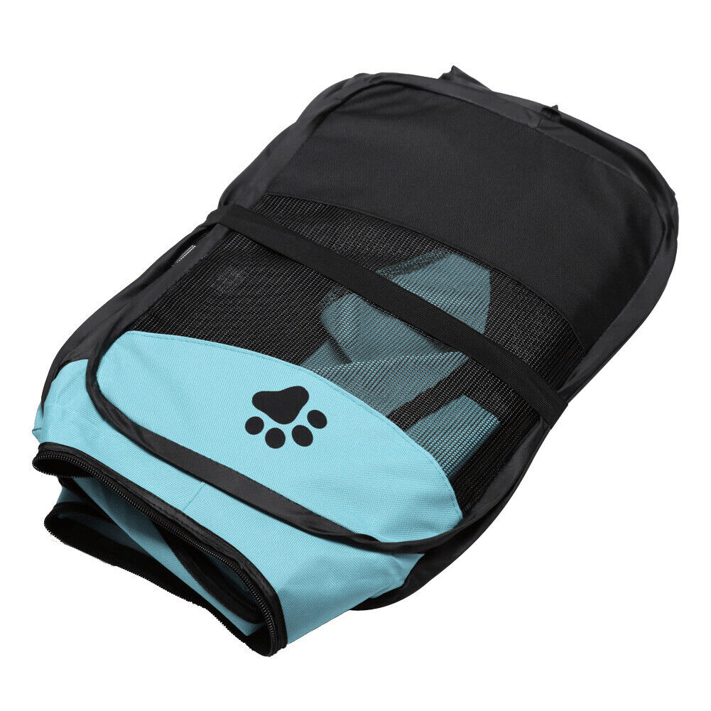 Claw Print Foldable Pet Cat Dog Tent House Guard Playpen Fence (Sky Blue)
