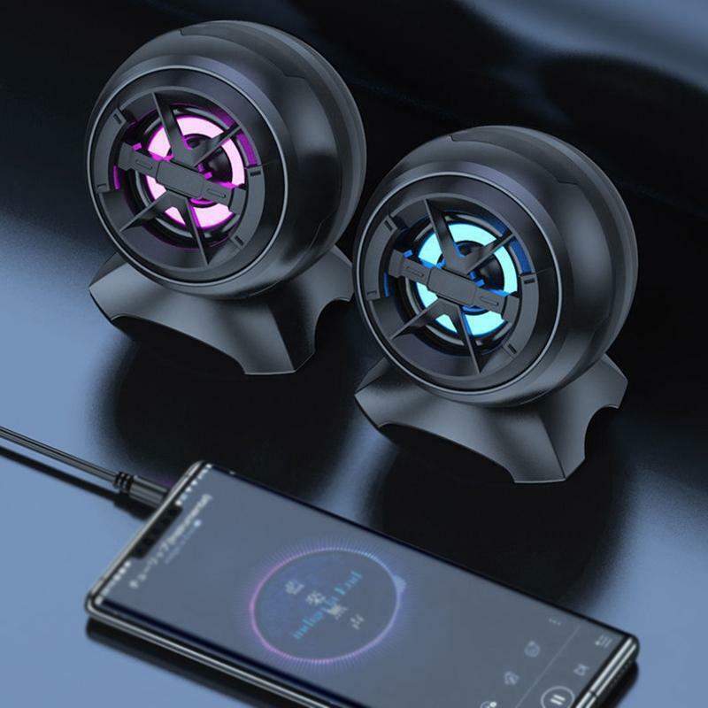 2 PCS USB Computer RGB Light Wireless Mobile Phone Speaker Wireless Speaker