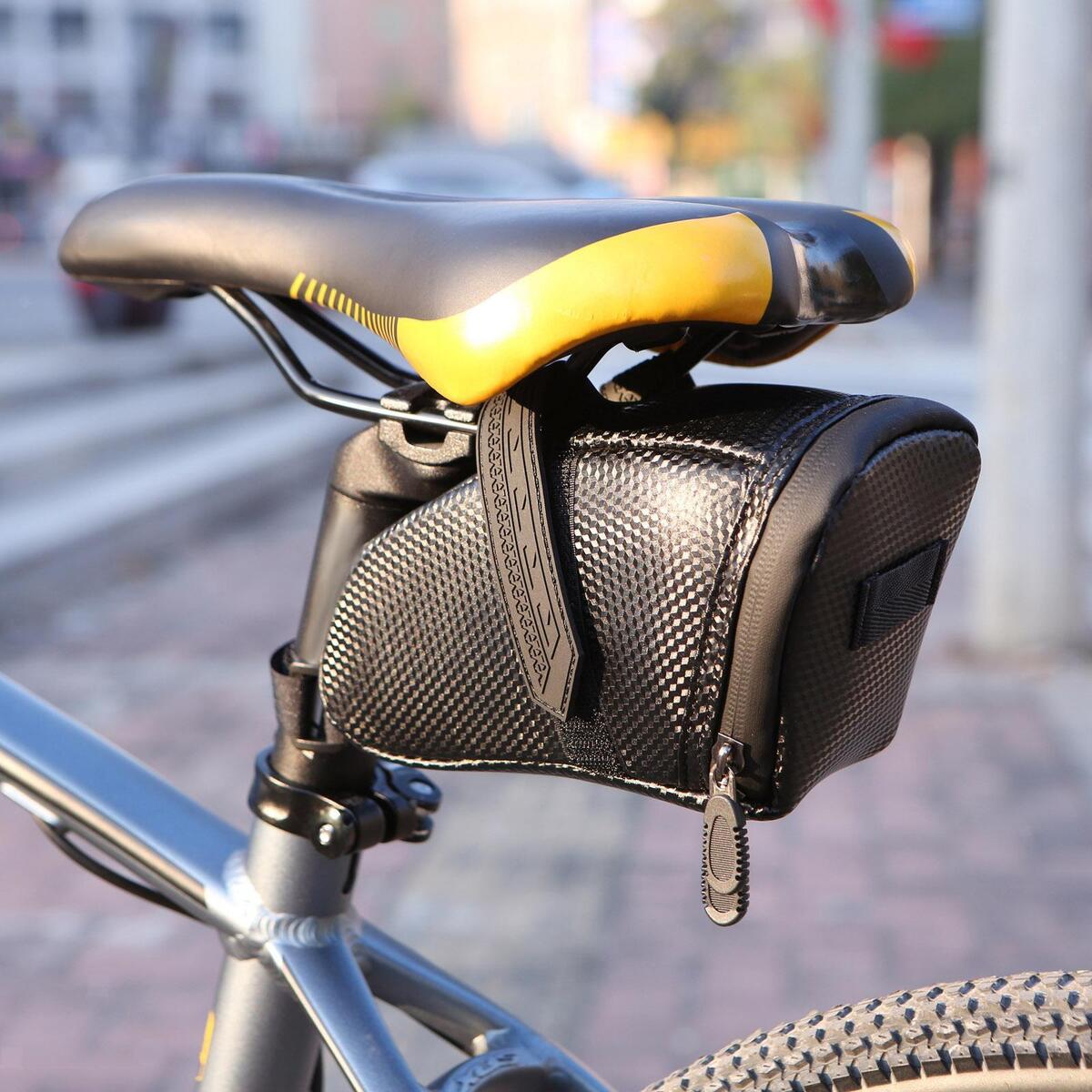 Bike Saddle Bag Cycling Bag Under Seat Waterproof for Rear Light Biking