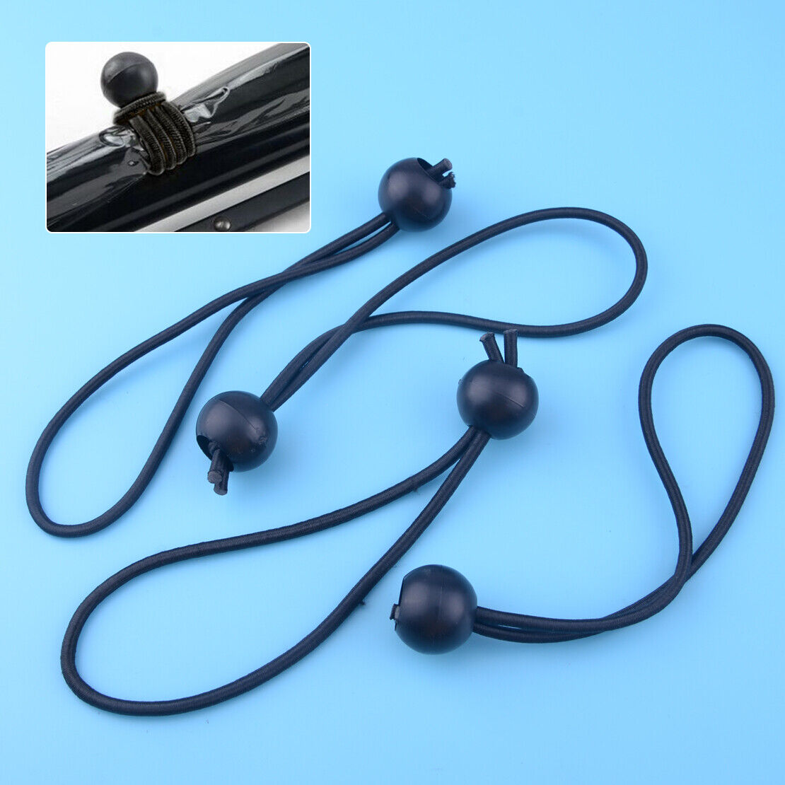 4pcs Ball Ends Flag Pole Clip Bungee Ties Cord Elastic Rope Attach Windsock li