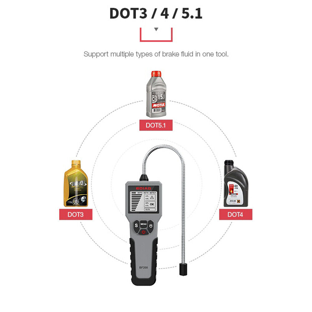 BF200 Brake Fluid Tester Digital Car DOT3 DOT4 DOT5.1 Brake Liquid Detector