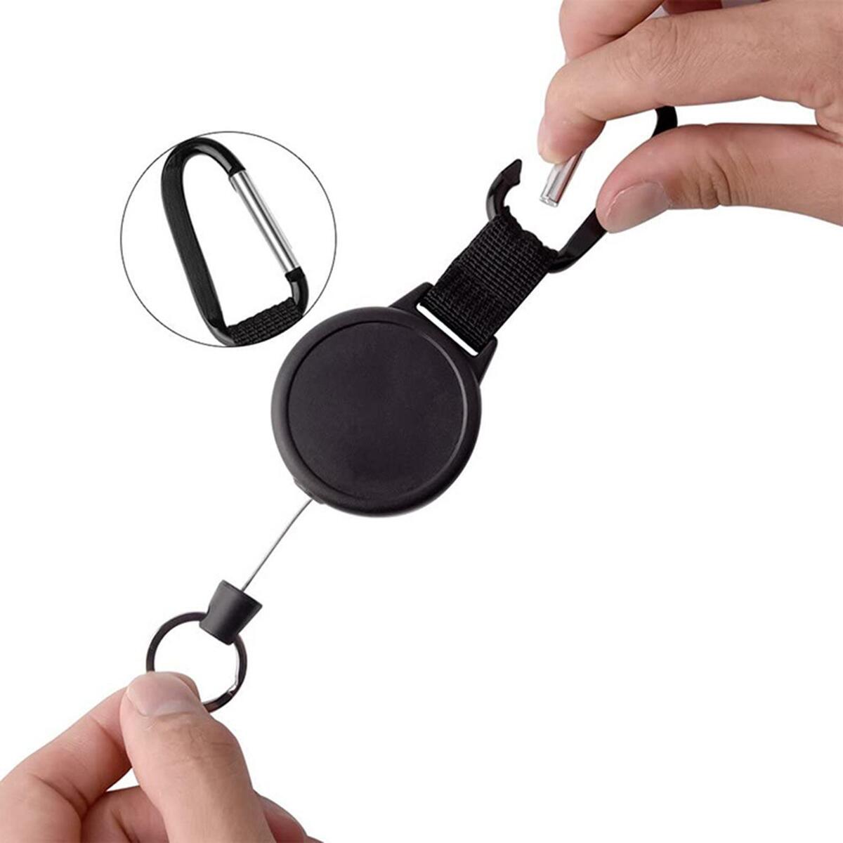 Retractable Badge Holder ID Card Holders Carabiner Key   Outdoor