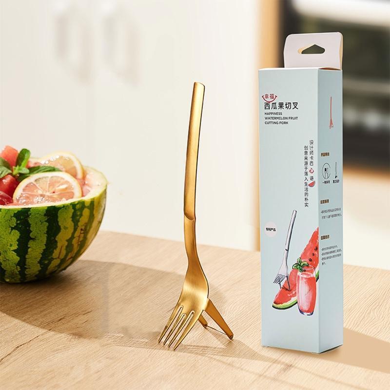 2 in 1 Creative Watermelon Forks Multi-purpose Watermelon Slicers Fruit Forks