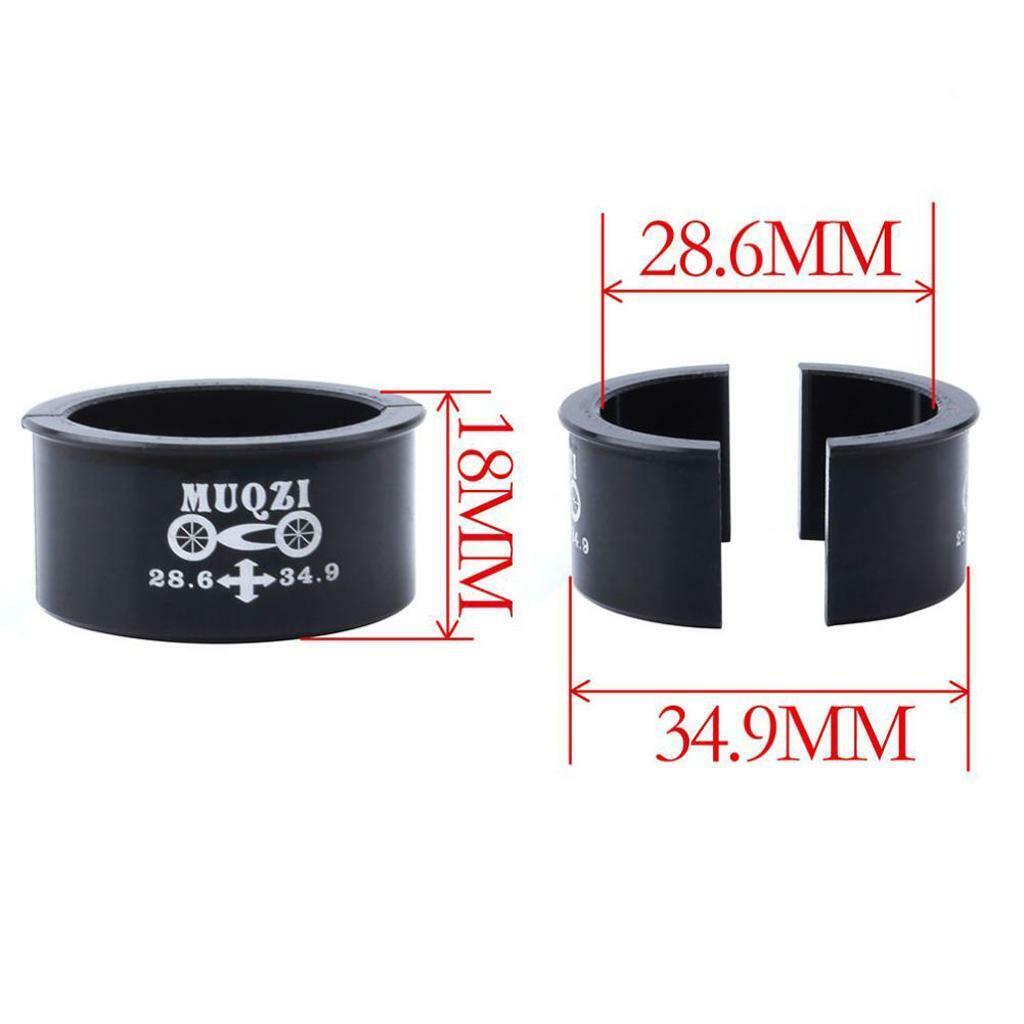 Front Derailleur Clamp Shim Converter, Reduces 34.9mm to 28.6mm, Black