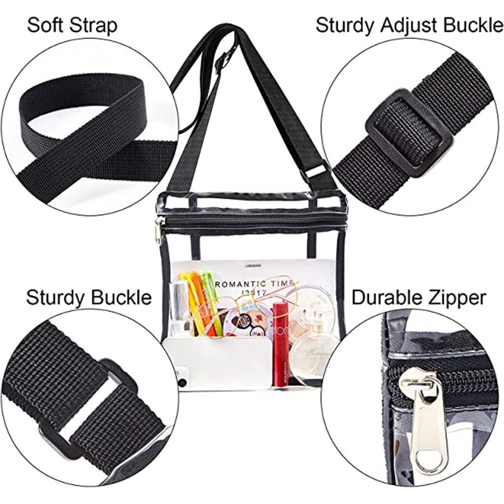 Strap Travel Crossbody Bag Transparent Tote Bag Stadium Approved Clear Bag