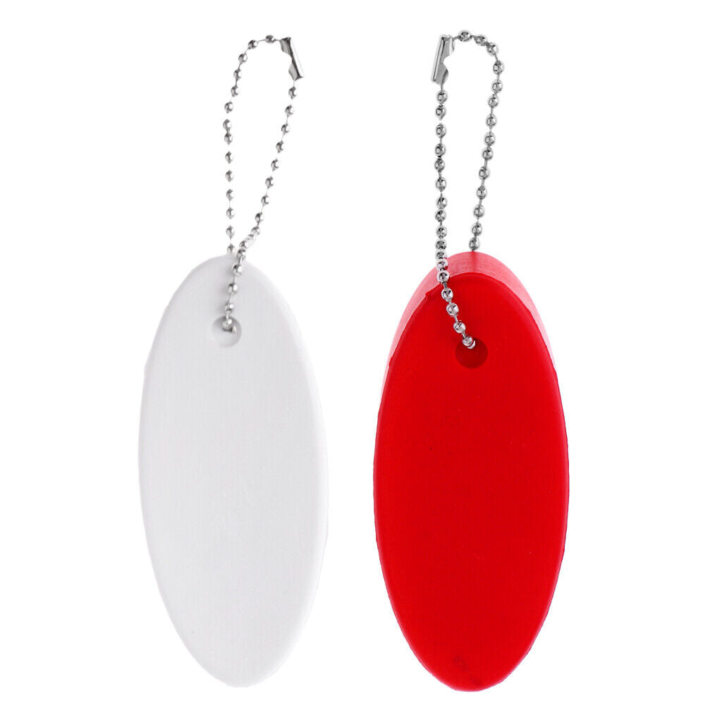 2X Water Sports Foam Floating Oval Keychains Keyring Water Key Float Buoy