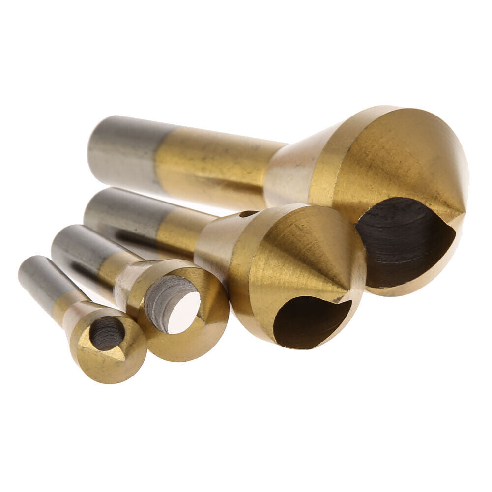 4pcs Titanium Coated Countersink Deburring Tool Set Metal Drill Bit Chamfer